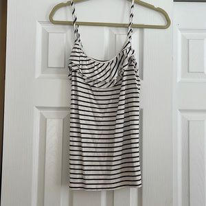 Black and white tank top with ruffles